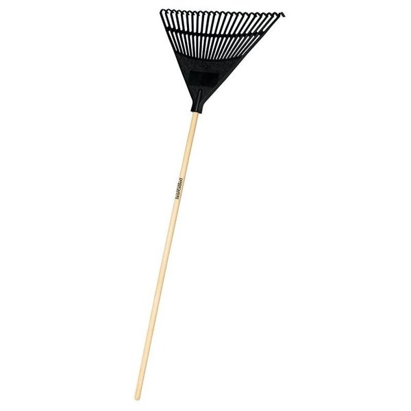 Landscapers Select LawnLeaf Rake, Poly Tine, 22Tine, Hardwood Handle, 48 in L Handle 34591 EP22OR